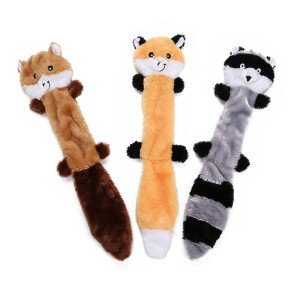 Fox Plush No Stuffing Dog Toys with Squeakers