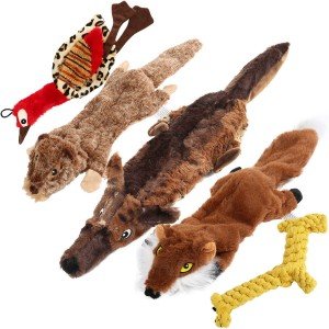 Durable Plush Squeaky Dog Toys - 5 Pack