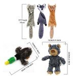 5-Pack Durable Plush Dog Squeaky Toys