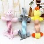 3-Pack Durable Plush Dog Squeaky Chew Toys