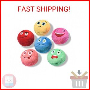 Squeaky Plush Balls Dog Toys - 6 Pack