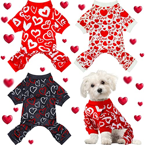 Valentine’s Day Dog Pajamas with Heart Pattern