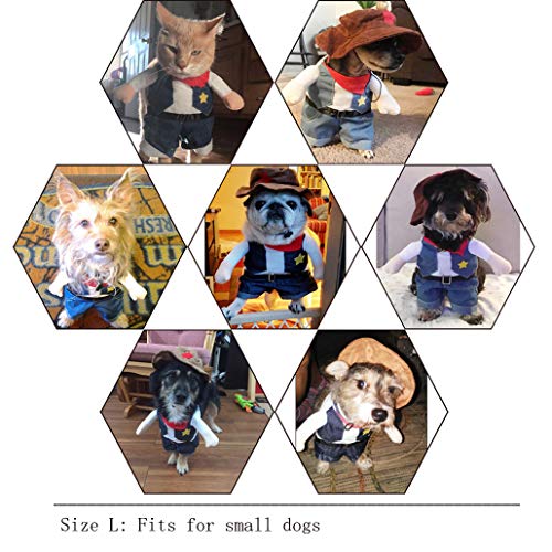 Blue Cowboy Costume with Hat for Dogs & Cats