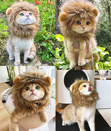 Adjustable Cat Lion Mane Wig Costume - Brown