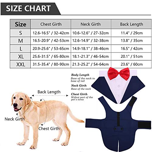 Navy Dog Tuxedo Suit with Bow Tie Set