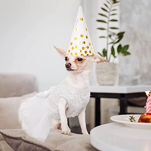 White Lace Dog Wedding Dress with Bowknot