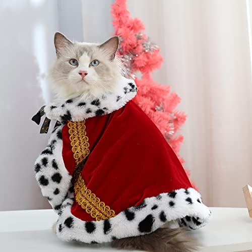 Adorable Red Cat Dog Cloak Halloween Costume