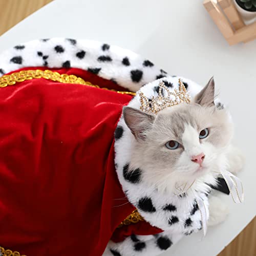 Adorable Red Cat Dog Cloak Halloween Costume
