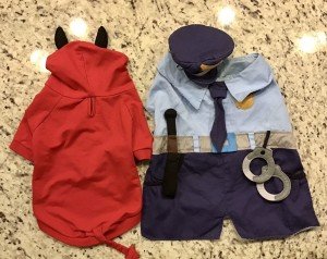 Halloween Dog Costumes: Devil & Police Officer Lot