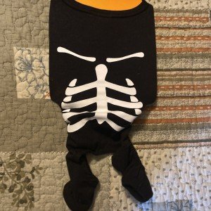 XS Skeleton Dog Pajamas Halloween Costume