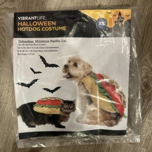 Vibrant Hot Dog Costume for Pets - X-Small