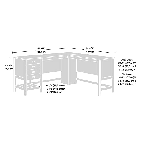 Sauder Mystic Oak L-Desk - Compact & Chic