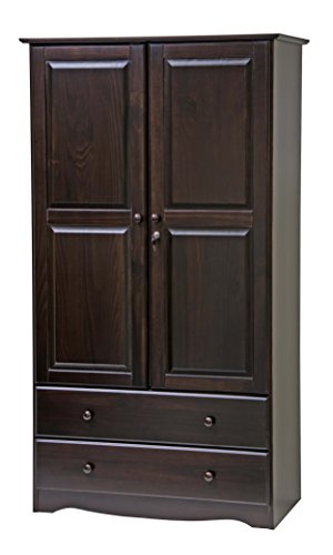 Solid wood wardrobe with lock and drawers