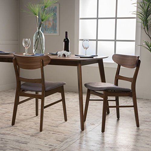 Idalia Dining Chairs, 2-Pcs Set, Dark Grey/Walnut