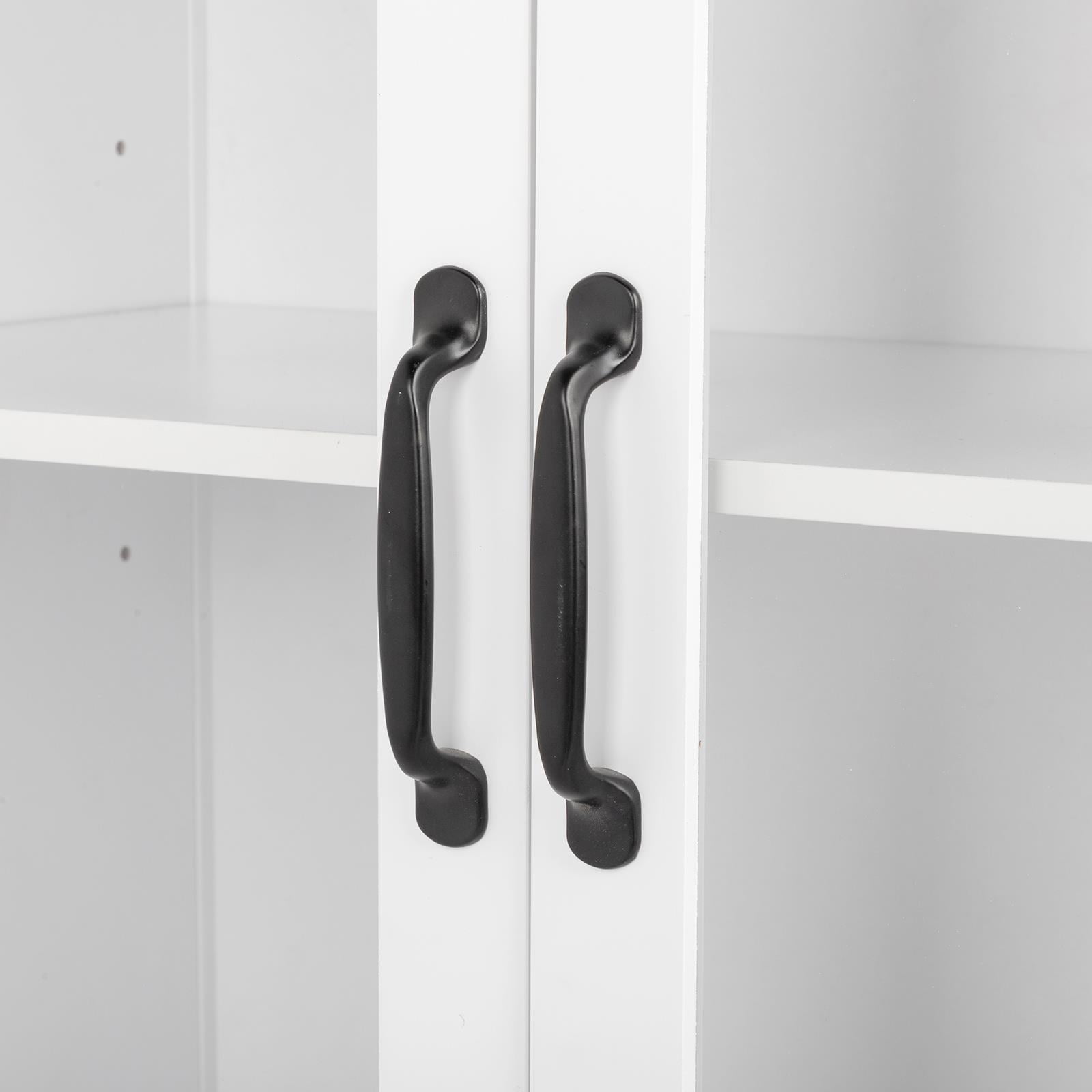 Adjustable Bookcase with Double Doors - White Finish