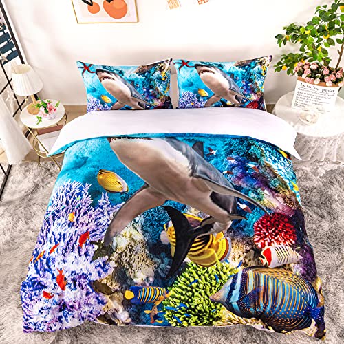 Shark Duvet Cover Twin Size Bedding Set
