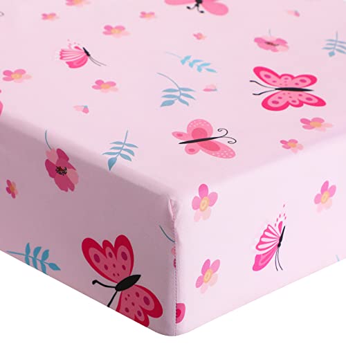 Butterfly Crib Bedding Set for Girls - 3 Pieces