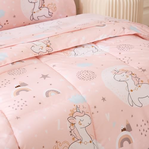 Pink Unicorn Toddler Bedding Set, 4 Pieces