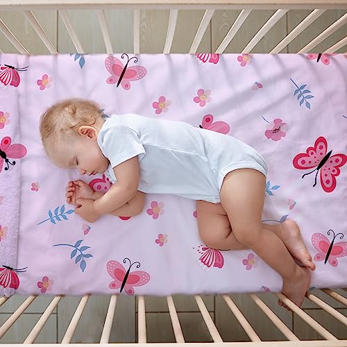 Butterfly Crib Bedding Set for Girls - 3 Pieces