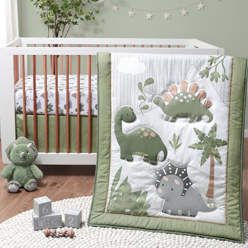 Dinosaur Camo Baby Crib Bedding Set, 3 Pieces