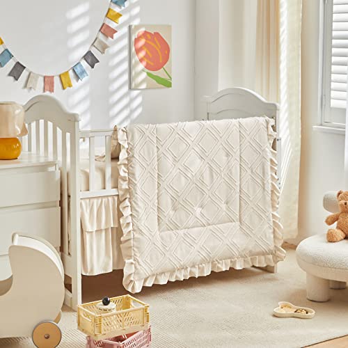 Boho Tufted Ruffle 3-Piece Crib Bedding Set