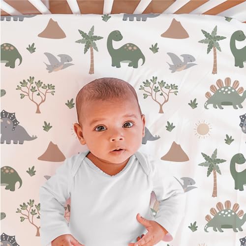 Dinosaur Camo Baby Crib Bedding Set, 3 Pieces