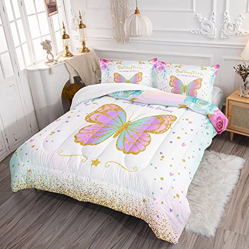 Butterfly Comforter Set for Kids and Teens