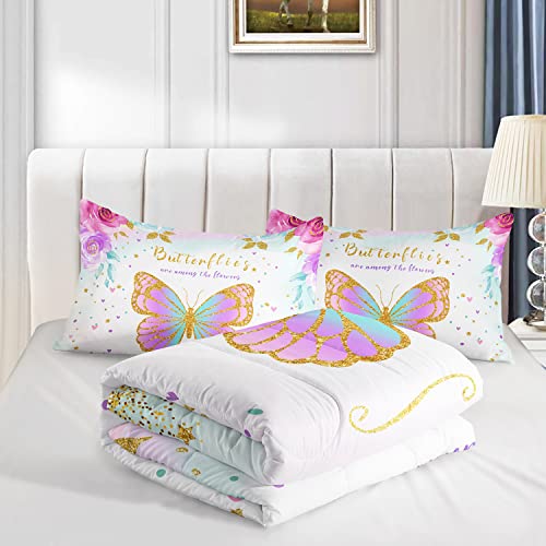 Butterfly Comforter Set for Kids and Teens