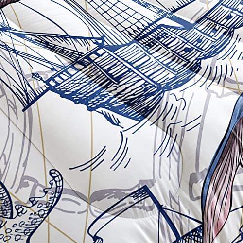 Whale Ocean Theme Queen Comforter Set for Kids