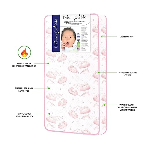 Twilight 80 Coil Spring Crib Mattress - Pink