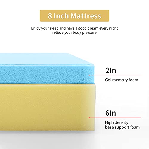 Twin Gel Memory Foam Mattress - Cool & Comfy