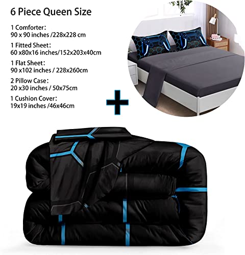 Gamer Comforter Set - 6 Piece Bedding for Kids