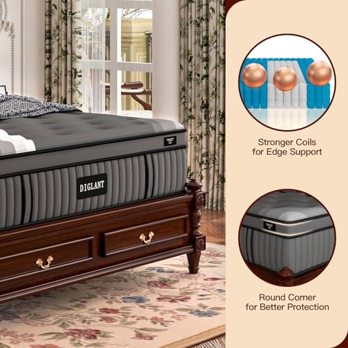 Queen 14-Inch Memory Foam Hybrid Mattress - Black