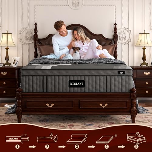 Queen 14-Inch Memory Foam Hybrid Mattress - Black