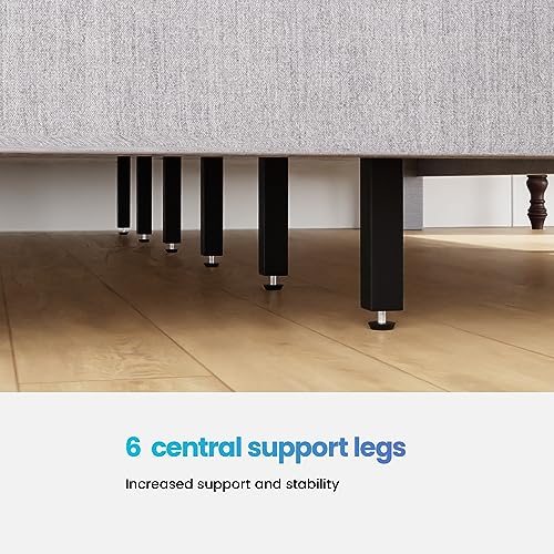 Twin Platform Bed Frame with Upholstered Headboard