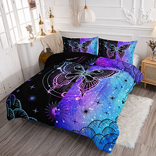 Boho Butterfly Mandala Comforter Set with Pillowcases