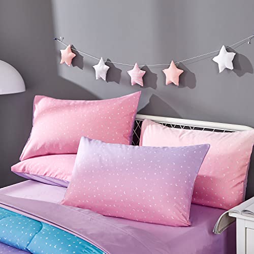 Pink Glitter Twin Comforter Set for Girls