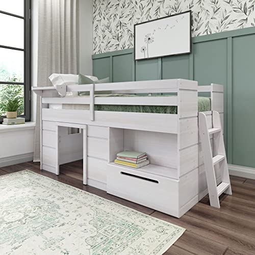 Max & Lily Twin Low Loft Bed with Storage