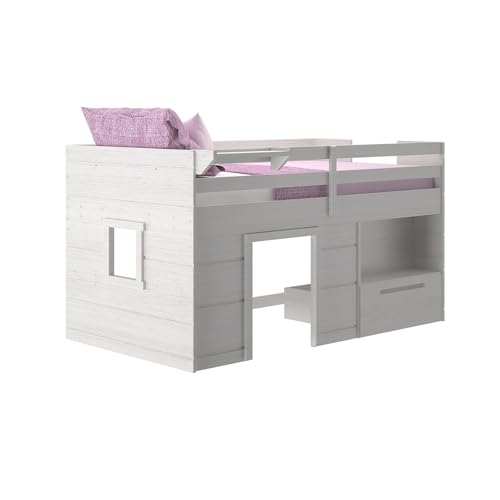 Max & Lily Twin Low Loft Bed with Storage