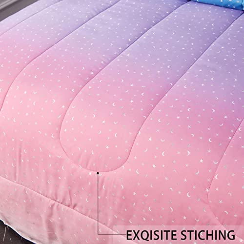 Pink Glitter Twin Comforter Set for Girls