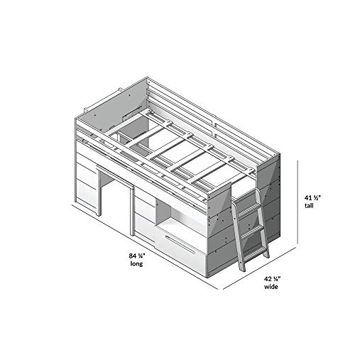 Max & Lily Twin Low Loft Bed with Storage