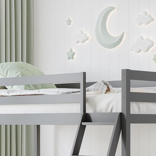 Twin Size Solid Wood Loft Bed with Slide