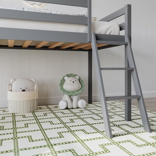 Twin Size Solid Wood Loft Bed with Slide