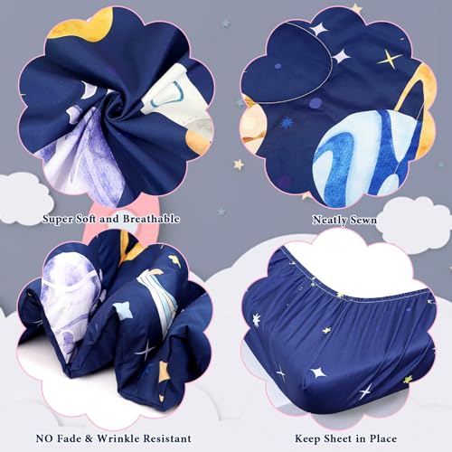 Blue Space Toddler Bedding Set - 4 Pieces