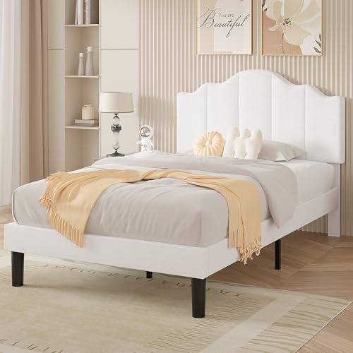 VECELO Twin Upholstered Platform Bed Frame