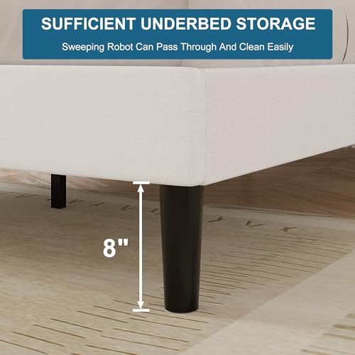 VECELO Twin Upholstered Platform Bed Frame