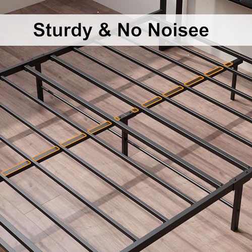 LIKIMIO Full Bed Frame with Storage Headboard