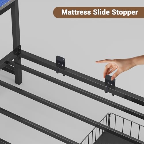 Modern Twin Corner Bed Frame with LED Lighting