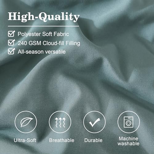 7-Piece Dark Green Queen Comforter Set