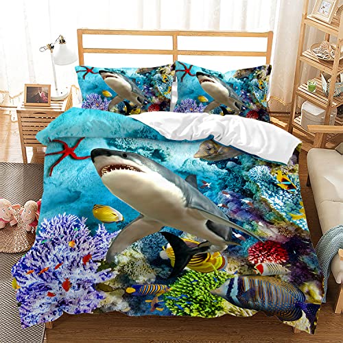 Shark Duvet Cover Twin Size Bedding Set